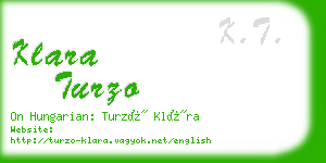 klara turzo business card